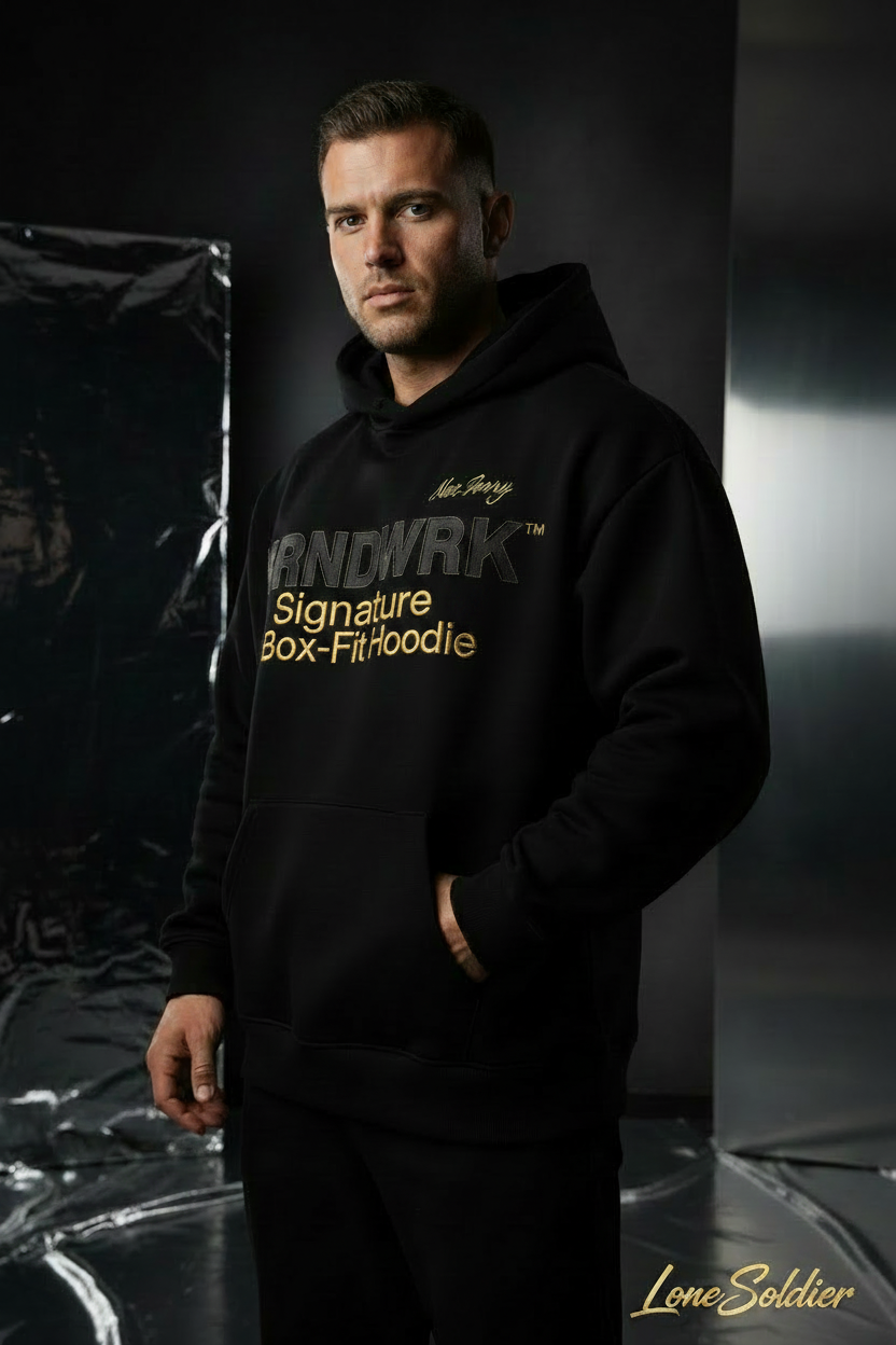 GRNDWRK™ Hoodie 3/4 angle LoneSoldier signature